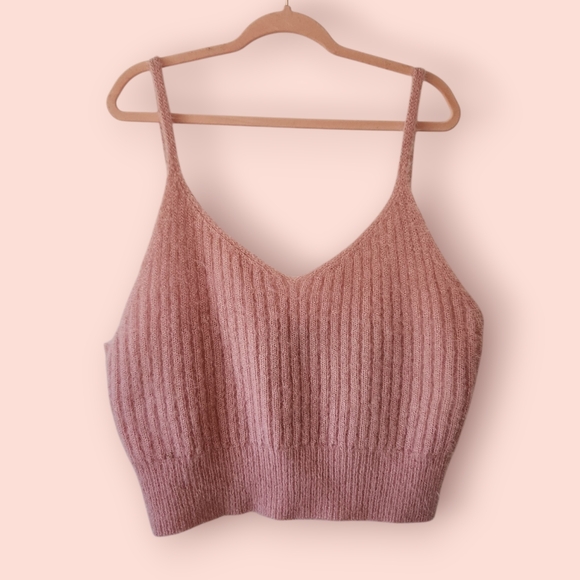Eloquii Pink Cardigan‎ Tank Top Set Fuzzy - Picture 4 of 12